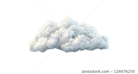 Fluffy Cloud. Symbol Of Weather And Atmospheric Conditions Isolated On Transparent Background 126676250