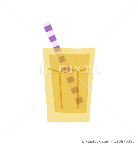 Cartoon Summer Drink Glass Illustration 126676383