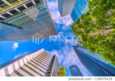 Tokyo cityscape, Japan, May 28. Otemachi office buildings including Otemachi Place and Urbannet Otemachi Building 126676428