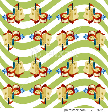 Seamless Sandcastle Toy Pattern Design 126676440