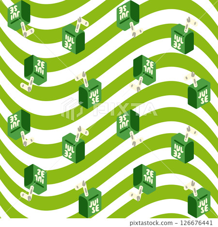 Seamless Green Juice Box Pattern Seamless Green Juice Box Pattern 126676441
