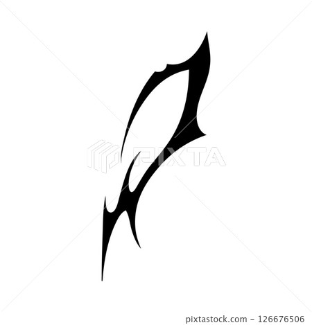 Cyber sigilism black pattern design, Neo tribal vector element, abstract gothic rock metal ornament swirl sharp shape Cyber sigilism black pattern design, Neo tribal vector element, abstract gothic rock metal ornament swirl sharp shape 126676506