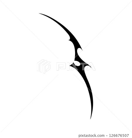 Tattoo element in black silhouette, cybergothic 90s and Y2K tribal aesthetics. Tattoo element in black silhouette, cybergothic 90s and Y2K tribal aesthetics. 126676507