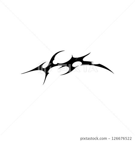 Neo tribal black vector element, cyber sigilism, gothic ornament swirl sharp shape, Maori abstract horn pattern design Neo tribal black vector element, cyber sigilism, gothic ornament swirl sharp shape, Maori abstract horn pattern design 126676522