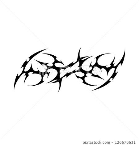 Neo tribal black vector element, symmetry ornament swirl sharp shape, cyber sigilism gothic abstract pattern design Neo tribal black vector element, symmetry ornament swirl sharp shape, cyber sigilism gothic abstract pattern design 126676631