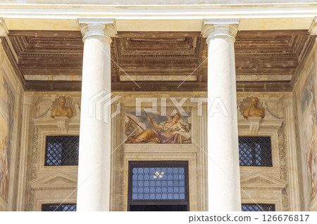Fresco painting decorating Villa Emo, a Venetian villa in Vedelago, Veneto, Italy 126676817