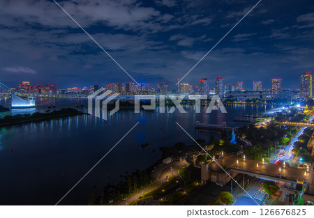 Skytree night view from Odaiba 126676825