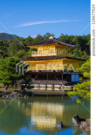 Kinkakuji Temple in Kyoto on a clear day 126677024