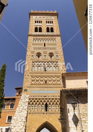 El Salvador Tower standing tall in Teruel, Spain 126677338