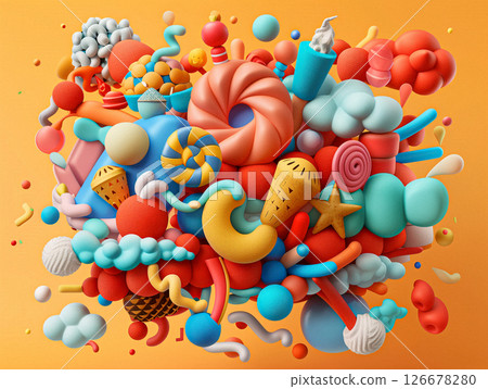 Colorful Abstract Artwork Featuring Flowing Curves in Vibrant Tones on a Dark Background Colorful Abstract Artwork Featuring Flowing Curves in Vibrant Tones on a Dark Background 126678280