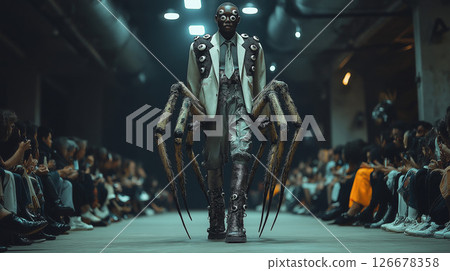Alien walking at a fashion show 126678358
