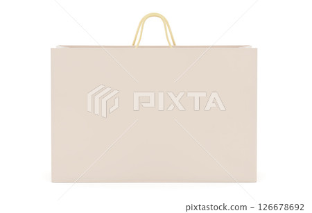 Minimal beige paper shopping bag mockup isolated on white background for branding packaging retail store sale fashion gift Minimal beige paper shopping bag mockup isolated on white background for branding packaging retail store sale fashion gift 126678692