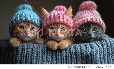 Three cute cats 126679676