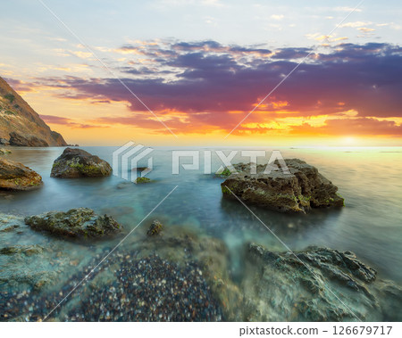 Amazing seascape during sunset. 126679717