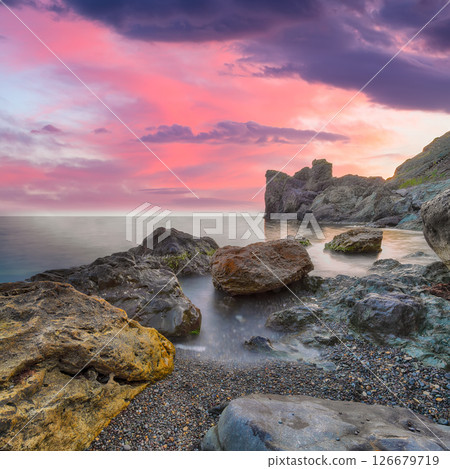Amazing seascape during sunset. 126679719