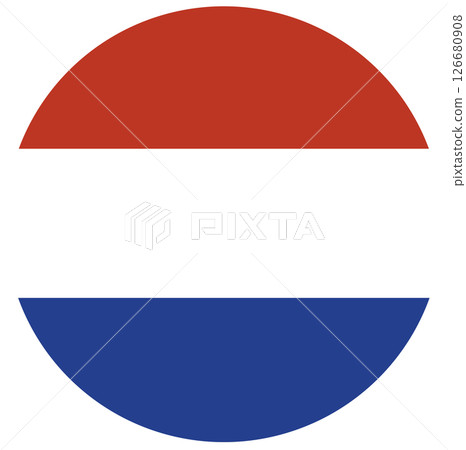 Round Netherlands flag in circle, shape. Netherlands flag button. Round Netherlands flag in circle, shape. Netherlands flag button. 126680908