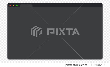 Web browser mockup window in dark mode modern flat simple line. web interface blank. Frame screen webpage ui template, interface bar. 126682169