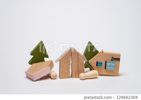 地震摧毀的城市景觀圖片 126682369