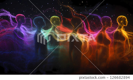 彩色超現實人體輪廓 彩色超現實人體輪廓 126682894