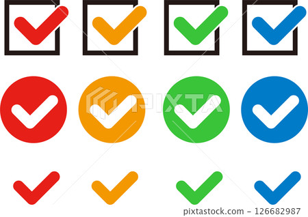 Checkbox mark icon set 126682987
