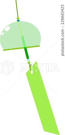 夏日微風中搖曳的風鈴插圖 |日式清涼夏日場景 126683425