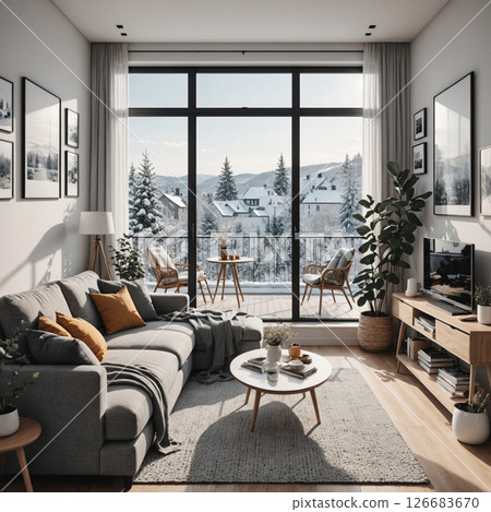 modern loft style bedroom with wooden floor modern loft style bedroom with wooden floor 126683670