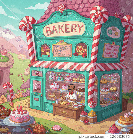 sweet dessert with cupcake 126683675