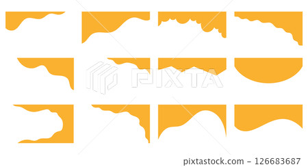 Abstract Yellow Wave Headers for Graphic Design. Abstract Yellow Wave Headers for Graphic Design. 126683687