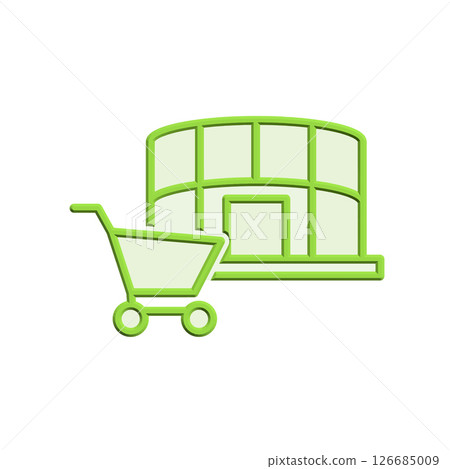 Mall building icon design template Mall building icon design template 126685009