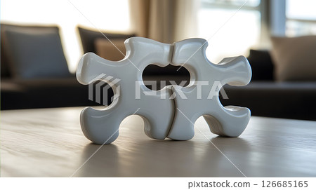 Jigsaw puzzle on a desk Jigsaw puzzle on a desk 126685165