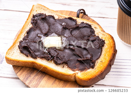 Chocolate bean paste butter toast Chocolate bean paste butter toast 126685233