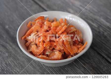 dried shrimp in bowl dried shrimp in bowl 126685263