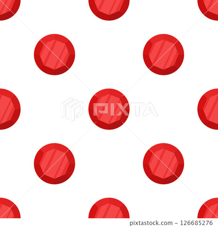 Seamless Red Diamond Pattern. Flat Cartoon Vector Luxury Gemstone Background. Shiny Ruby Crystal Texture, Repeating Precious Stone Design. Jewelry Decor, Red Diamond Wallpaper. Shiny Diamond Pattern 126685276