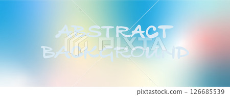 Abstract background in pastel tones. Soft blue and pink colors blend in a smooth gradient with blurred light spots. Vector mesh shapes create a gentle and modern horizontal banner. 126685539