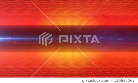 An energetic digital space with a red and orange glowing grid pattern, evoking a sense of futuristic speed and advanced technology concepts An energetic digital space with a red and orange glowing grid pattern, evoking a sense of futuristic speed and advanced technology concepts 126685562
