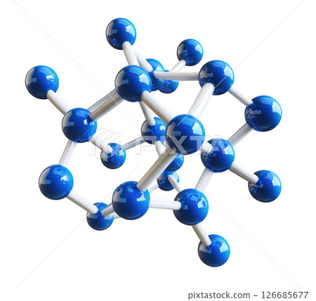 Molecule model isolated on white background, PNG transparent. Molecule model isolated on white background, PNG transparent. 126685677