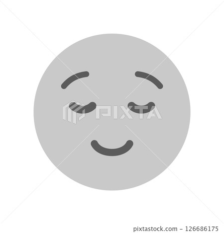 A simple emoji of a person smiling gently with their eyes closed - Icon material showing satisfaction, gratitude, relief, and happiness 126686175
