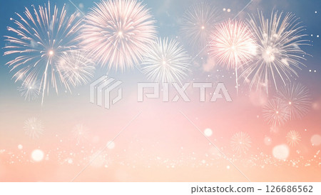 A background of fireworks and light in gentle colors 126686562