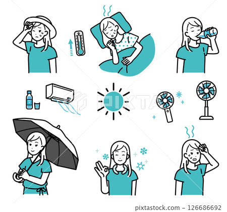 預防中暑插圖集 126686692