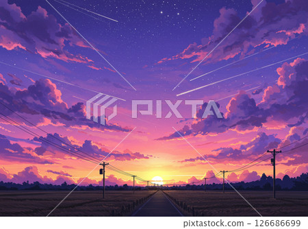 日落時的流星 126686699