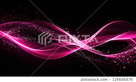 Pink wave light on black background 126686876