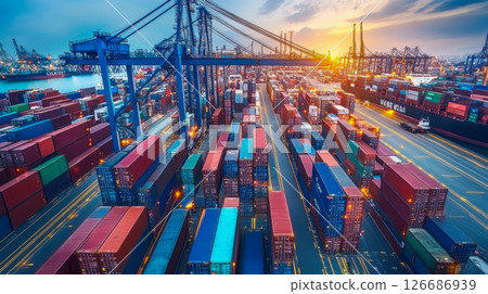 Global business logistic import export container. Global business logistic import export container. 126686939