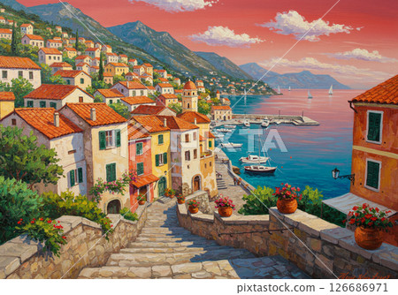 Western-style port town Western-style port town 126686971