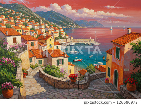 Western-style port town 126686972