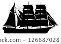 Sailing ship detailed vector silhouette 126687028