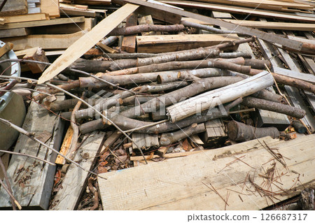 Stacks of various DIY wood Stacks of various DIY wood 126687317