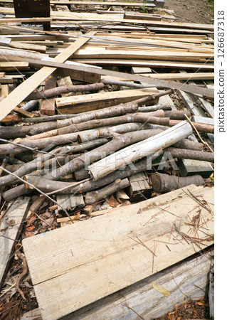 Stacks of various DIY wood Stacks of various DIY wood 126687318