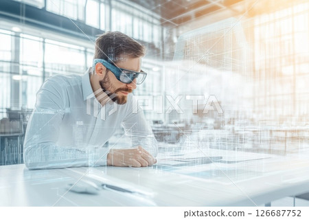 Creative Director Managing High-Tech Advertising Projects with Innovative Technology Creative Director Managing High-Tech Advertising Projects with Innovative Technology 126687752