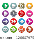 arrow, icon, set 126687975