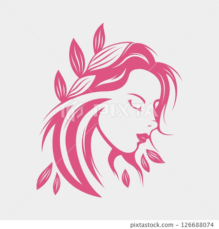 beauty salon vector woman logo	 126688074